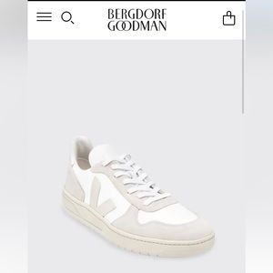 Veja V-10 Mixed Leather Low-Top Court Sneakers